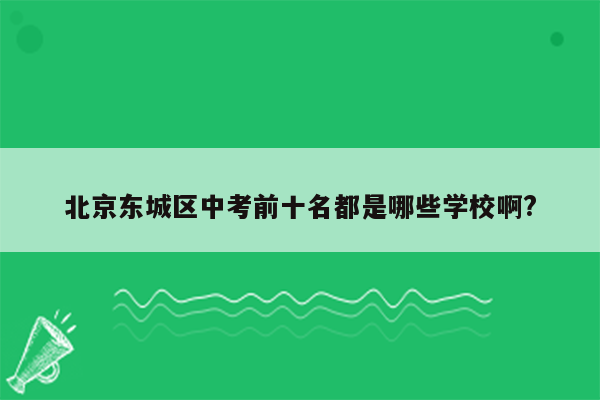 北京东城区中考前十名都是哪些学校啊?