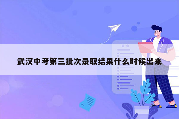 武汉中考第三批次录取结果什么时候出来