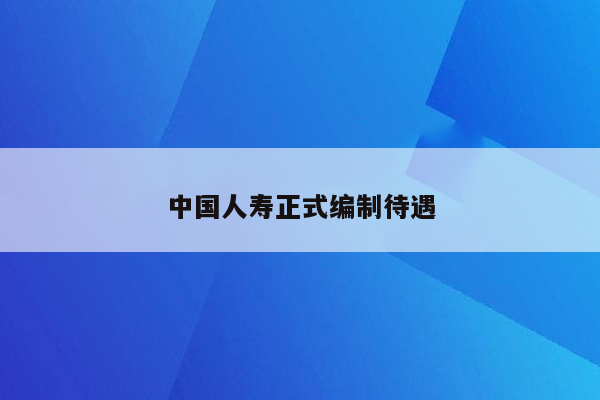 中国人寿正式编制待遇
