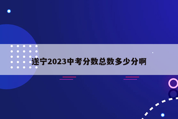 遂宁2026中考分数总数多少分啊