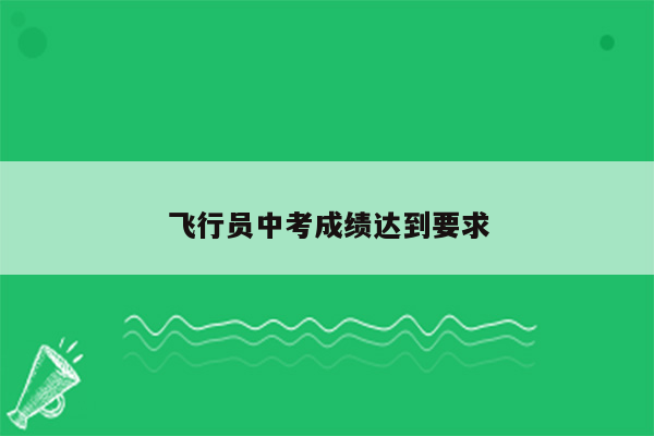 飞行员中考成绩达到要求