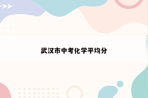 武汉市中考化学平均分