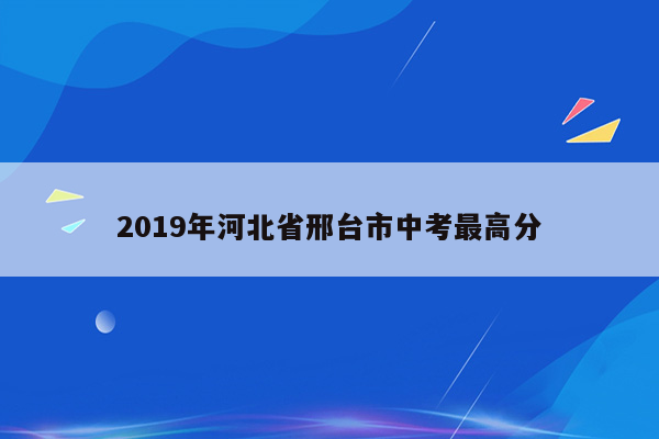 2019年河北省邢台市中考最高分