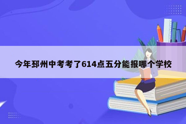 今年邳州中考考了614点五分能报哪个学校