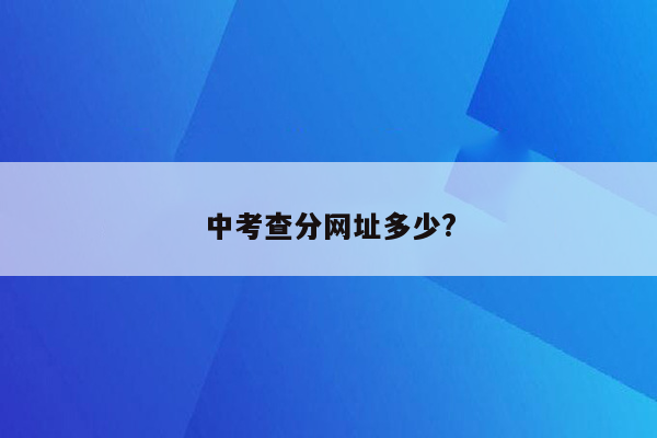 中考查分网址多少?