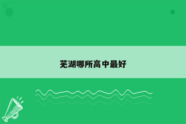 芜湖哪所高中最好