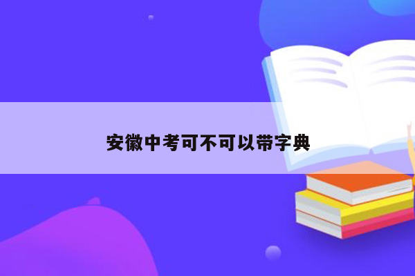 安徽中考可不可以带字典