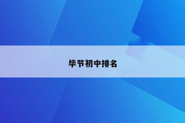 毕节初中排名