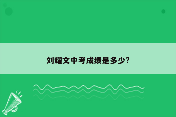 刘耀文中考成绩是多少?
