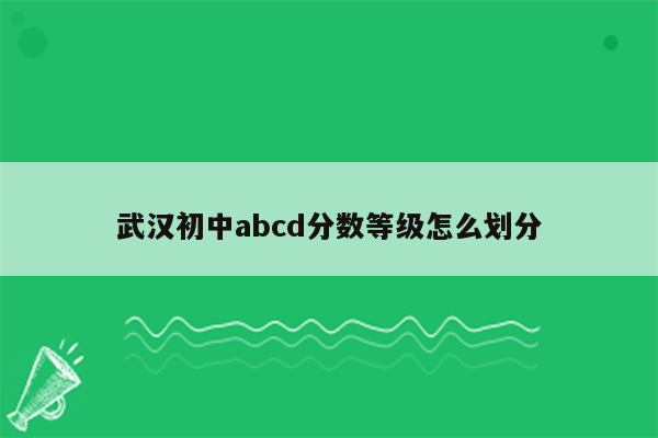 武汉初中abcd分数等级怎么划分