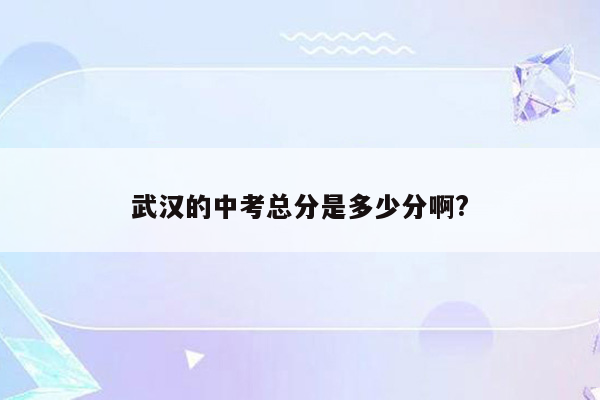 武汉的中考总分是多少分啊?