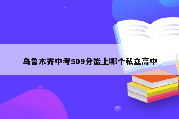 乌鲁木齐中考509分能上哪个私立高中