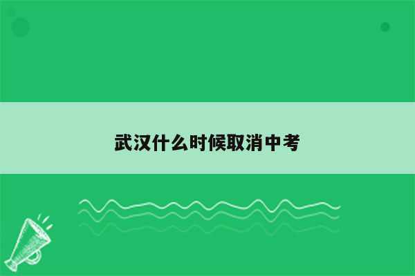 武汉什么时候取消中考