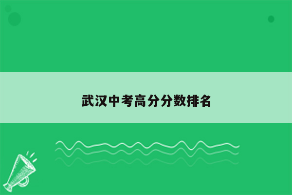 武汉中考高分分数排名