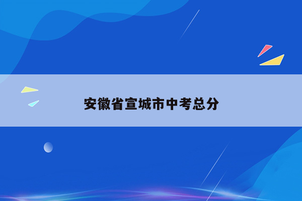 安徽省宣城市中考总分