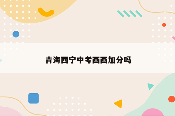 青海西宁中考画画加分吗