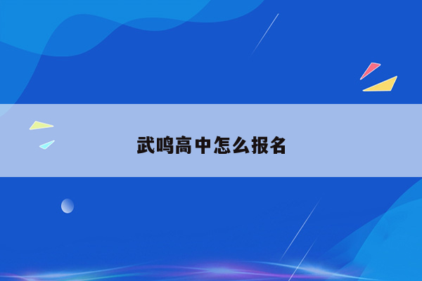 武鸣高中怎么报名