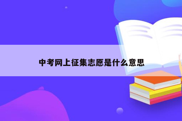 中考网上征集志愿是什么意思