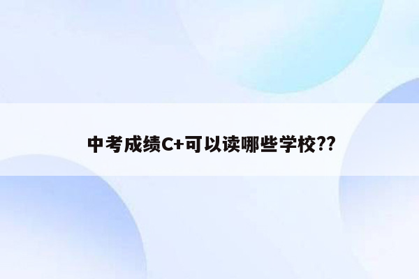 中考成绩C+可以读哪些学校??