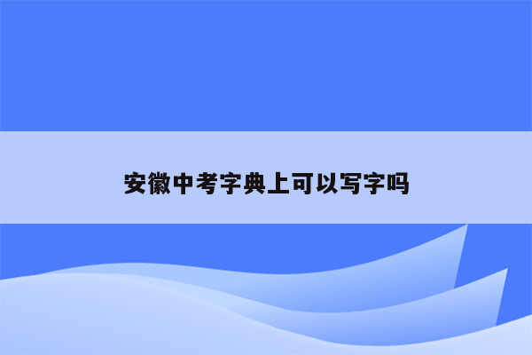 安徽中考字典上可以写字吗