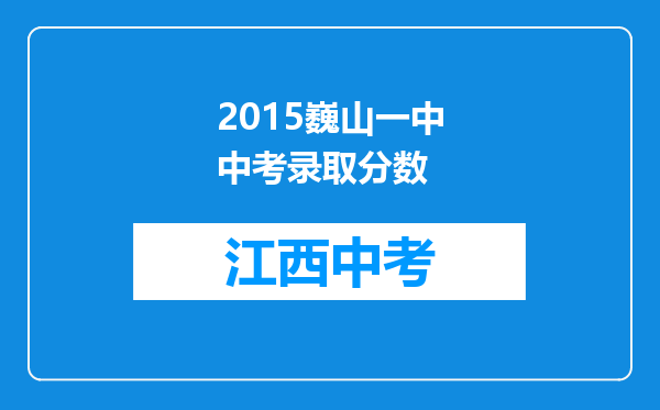 2015巍山一中中考录取分数