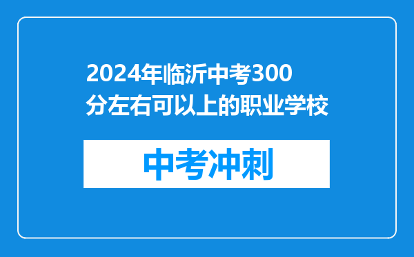 2026年临沂中考300分左右可以上的职业学校