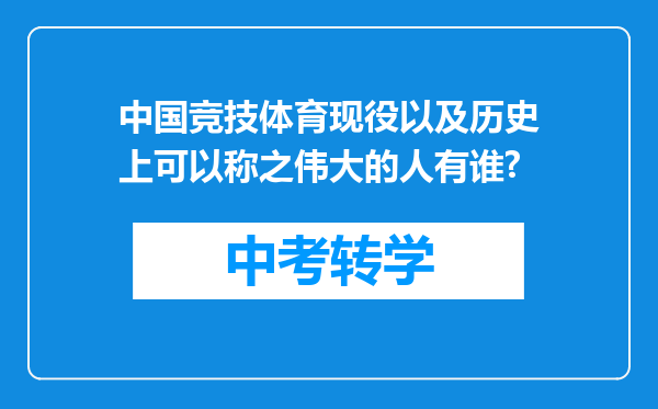 中国竞技体育现役以及历史上可以称之伟大的人有谁?