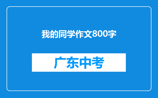 我的同学作文800字