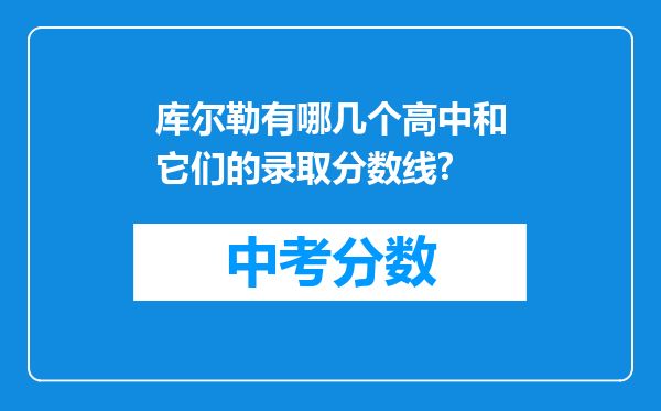 库尔勒有哪几个高中和它们的录取分数线?