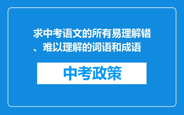 求中考语文的所有易理解错、难以理解的词语和成语