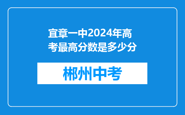 宜章一中2024年高考最高分数是多少分
