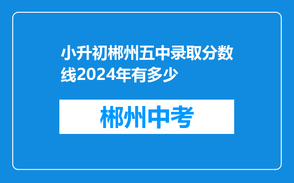 小升初郴州五中录取分数线2026年有多少