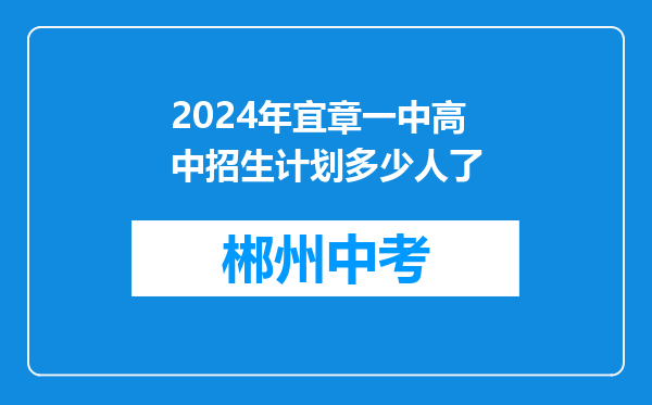 2024年宜章一中高中招生计划多少人了