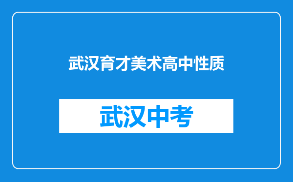 武汉育才美术高中性质