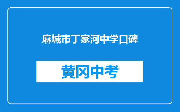 麻城市丁家河中学口碑