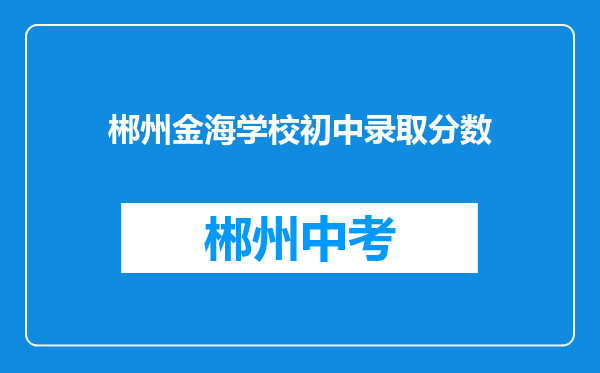 郴州金海学校初中录取分数