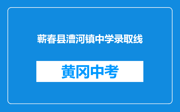 蕲春县漕河镇中学录取线