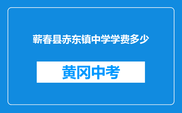 蕲春县赤东镇中学学费多少