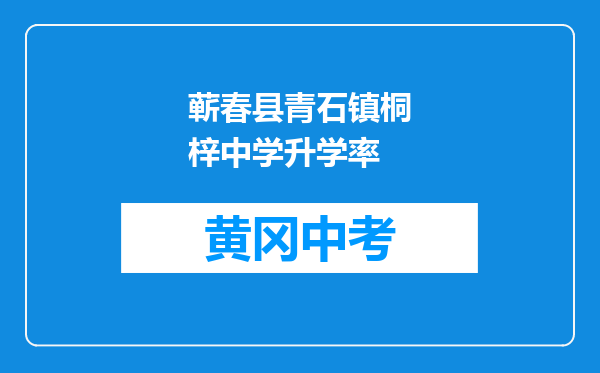 蕲春县青石镇桐梓中学升学率