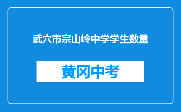 武穴市宗山岭中学学生数量