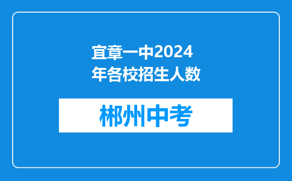 宜章一中2024年各校招生人数