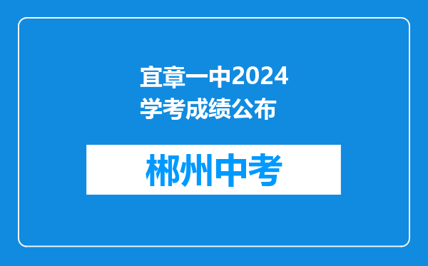宜章一中2024学考成绩公布