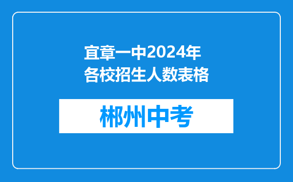 宜章一中2024年各校招生人数表格