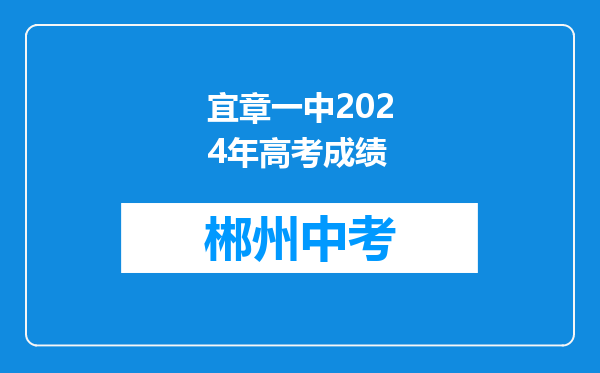 宜章一中2024年高考成绩