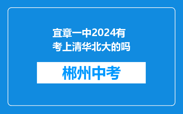 宜章一中2024有考上清华北大的吗