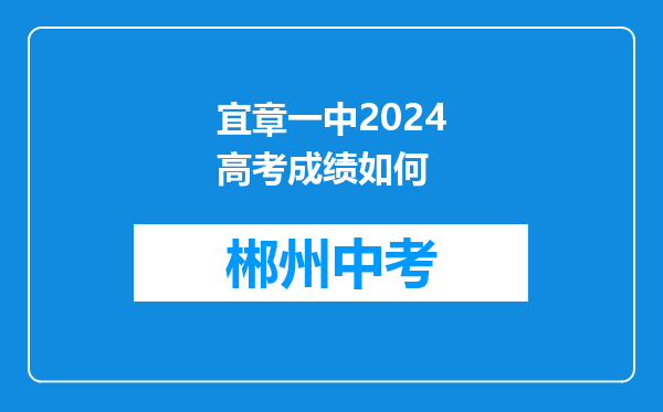 宜章一中2024高考成绩如何