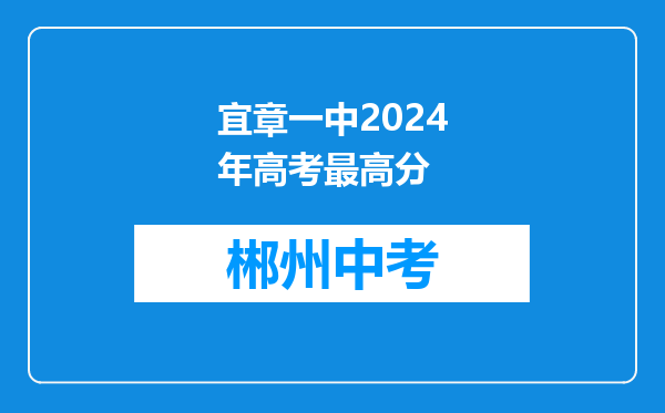宜章一中2024年高考最高分