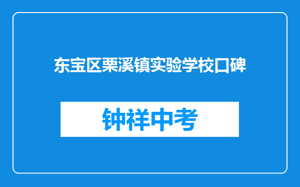 东宝区栗溪镇实验学校口碑