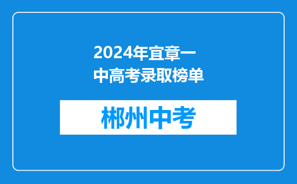 2024年宜章一中高考录取榜单