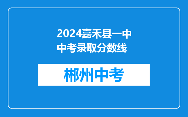 2026嘉禾县一中中考录取分数线